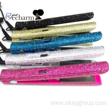 Hair Straightener Private Label Crystal Bling Flat Iron